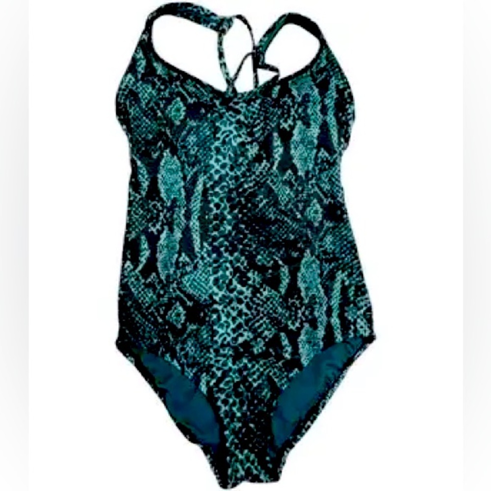 Blue Snake print one piece